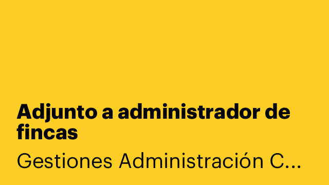 Adjunto a administrador de fincas