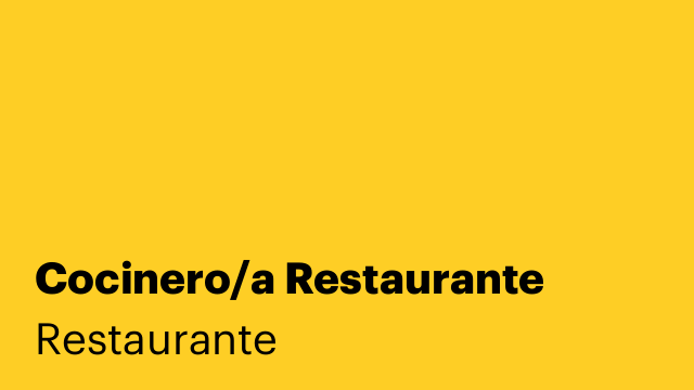 Cocinero/a Restaurante