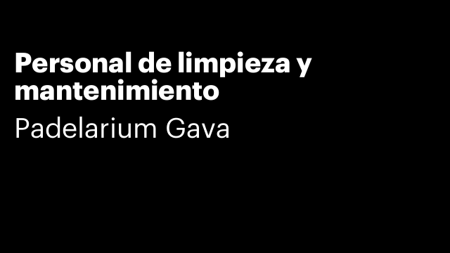 Personal de limpieza y mantenimiento