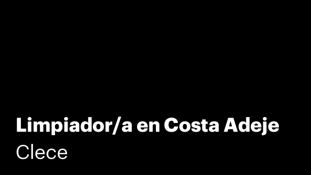 Limpiador/a en Costa Adeje