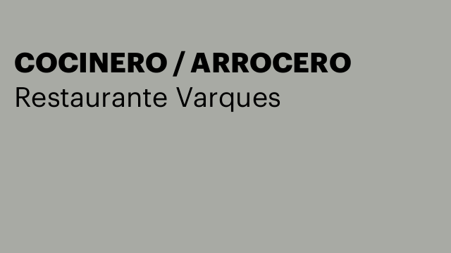 COCINERO / ARROCERO