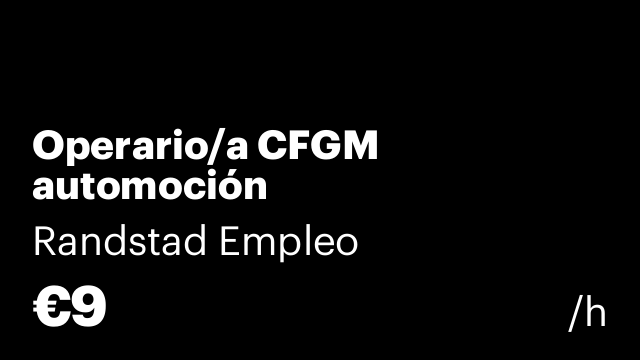 Operario/a CFGM automoción