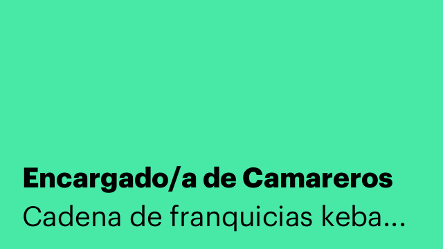 Encargado/a de Camareros
