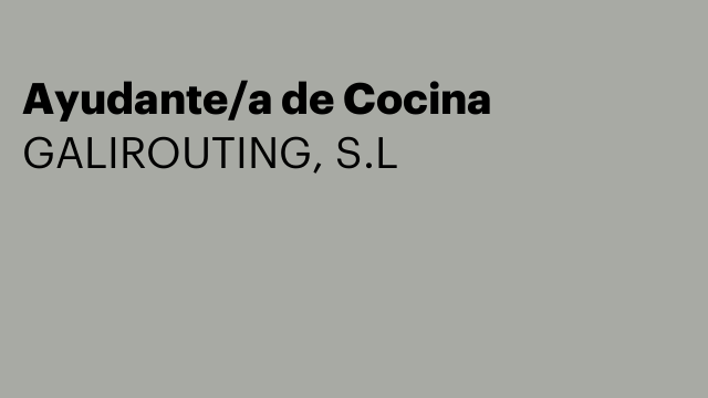 Ayudante/a de Cocina