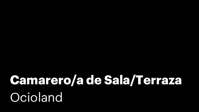 Camarero/a de Sala/Terraza