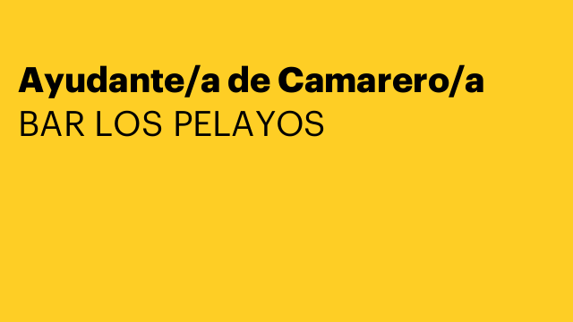 Ayudante/a de Camarero/a