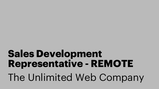 Sales Development Representative - REMOTE WORK