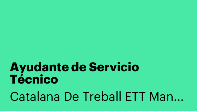 Ayudante de Servicio Técnico