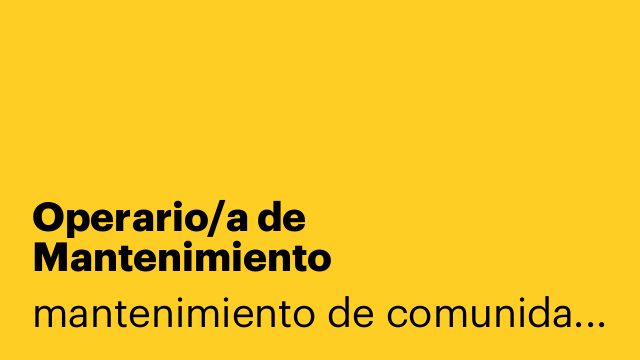 Operario/a de Mantenimiento
