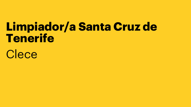 Limpiador/a Santa Cruz de Tenerife