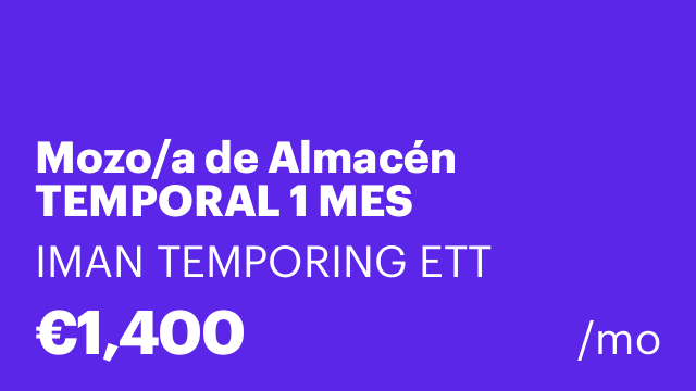 Mozo/a de Almacén TEMPORAL 1 MES