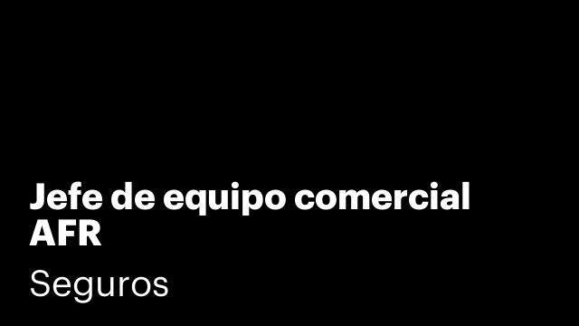Jefe de equipo comercial AFR
