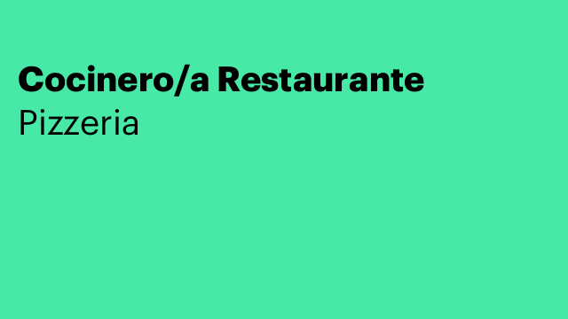 Cocinero/a Restaurante