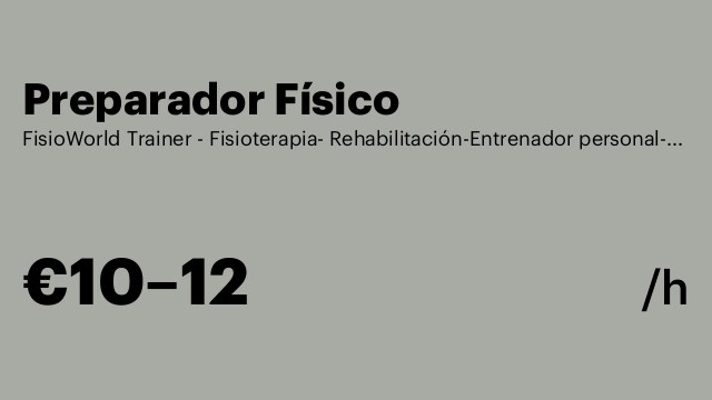 Preparador Físico