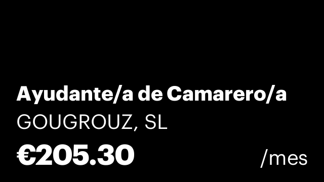 Ayudante/a de Camarero/a