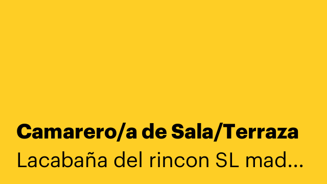 Camarero/a de Sala/Terraza