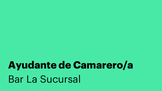 Ayudante de Camarero/a