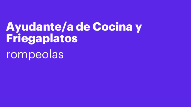 Ayudante/a de Cocina y Friegaplatos