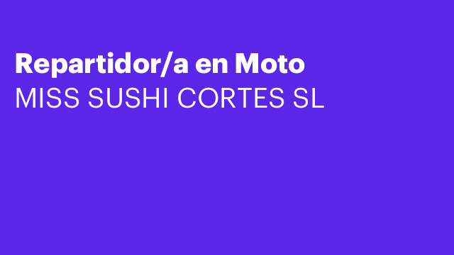 Repartidor/a en Moto