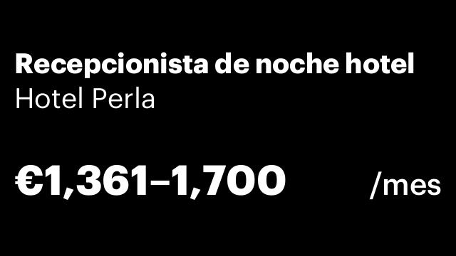 Recepcionista de noche hotel