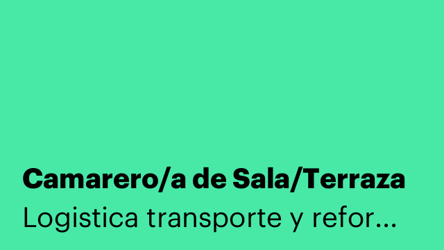 Camarero/a de Sala/Terraza
