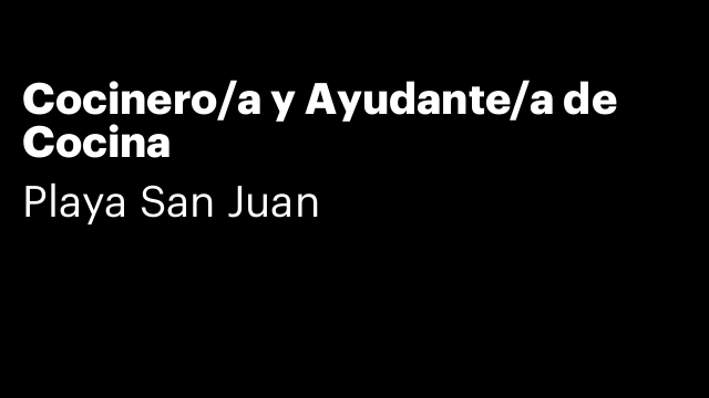 Cocinero/a y Ayudante/a de Cocina