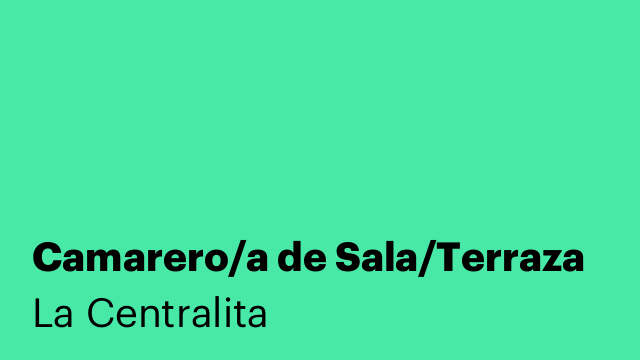 Camarero/a de Sala/Terraza