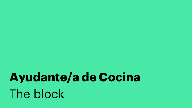 Ayudante/a de Cocina