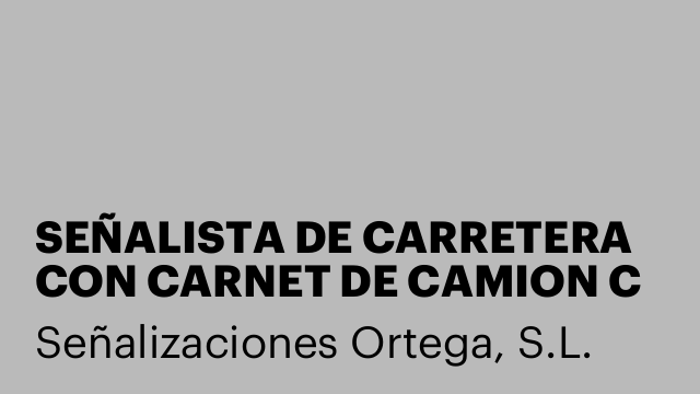 SEÑALISTA DE CARRETERA CON CARNET DE CAMION C - C+E