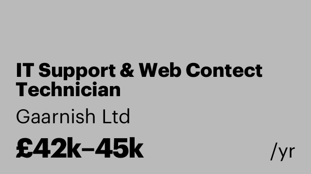 IT Support & Web Contect Technician