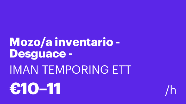 Mozo/a inventario - Desguace -