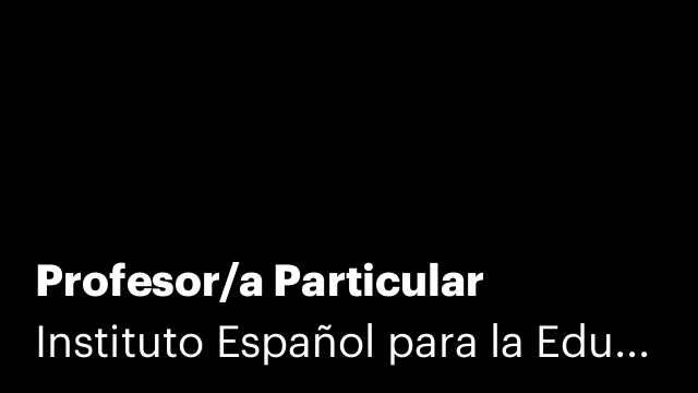 Profesor/a Particular