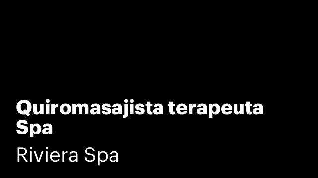 Quiromasajista terapeuta Spa