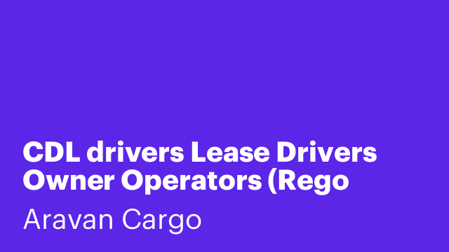 CDL drivers Lease Drivers Owner Operators (Rego park)
