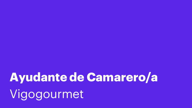 Ayudante de Camarero/a