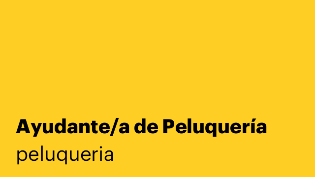 Ayudante/a de Peluquería