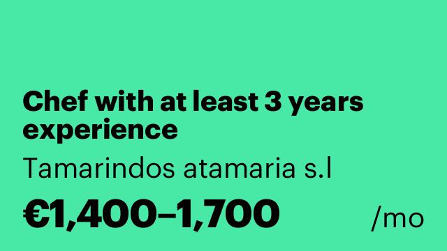 Chef with at least 3 years experience