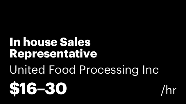 In house Sales Representative