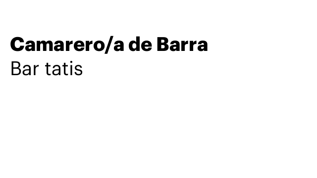 Camarero/a de Barra