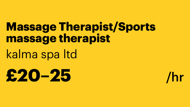 Massage Therapist/Sports massage therapist
