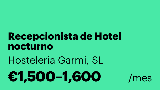 Recepcionista de Hotel nocturno