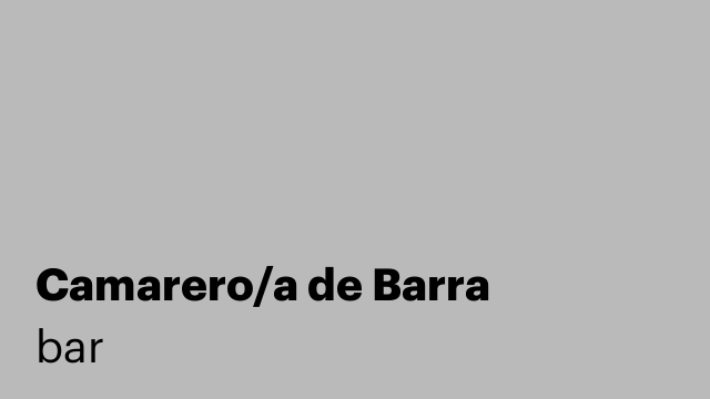 Camarero/a de Barra