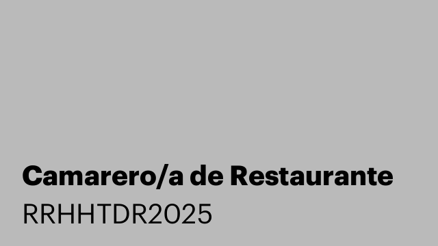 Camarero/a de Restaurante