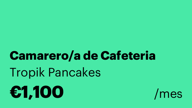 Camarero/a de Cafeteria