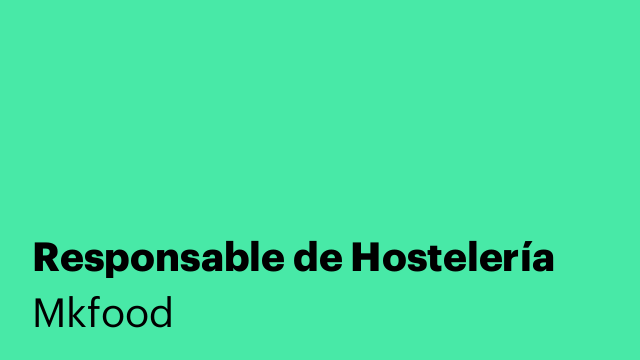 Responsable de Hostelería