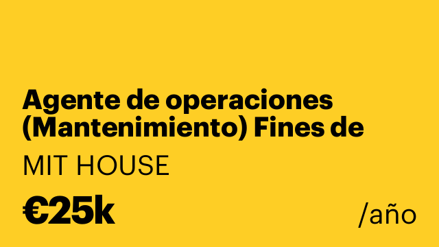 Agente de operaciones (Mantenimiento) Fines de semana