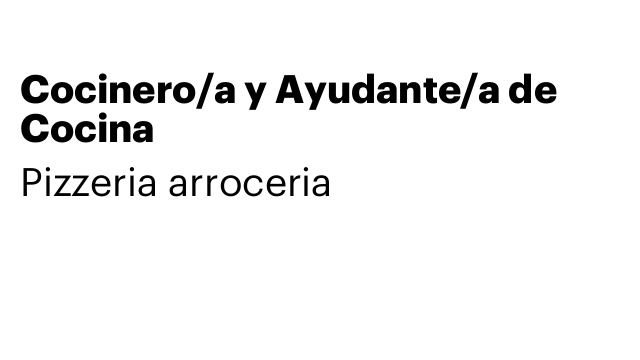 Cocinero/a y Ayudante/a de Cocina