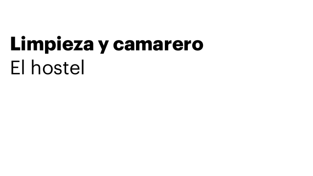 Limpieza y camarero
