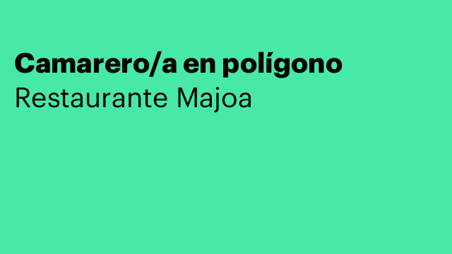 Camarero/a en polígono