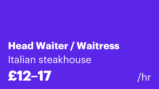 Head Waiter / Waitress